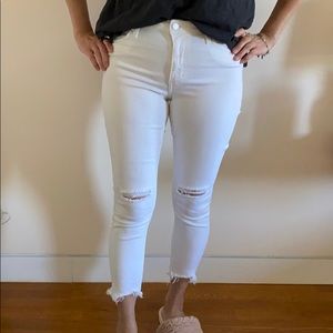 white ripped jeans